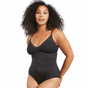 Wonderbra – Women’s Maidenform Tame Your Tummy Lace Bodysuit – Black Lace 2XL
