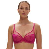 Simone Perele Canopee Plunging Underwired Bra - Hibiscus Pink - 32F